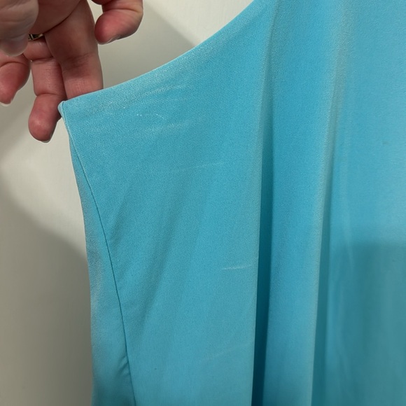 Michael Kors 1X blue tank with silver zipper details - Picture 7 of 15